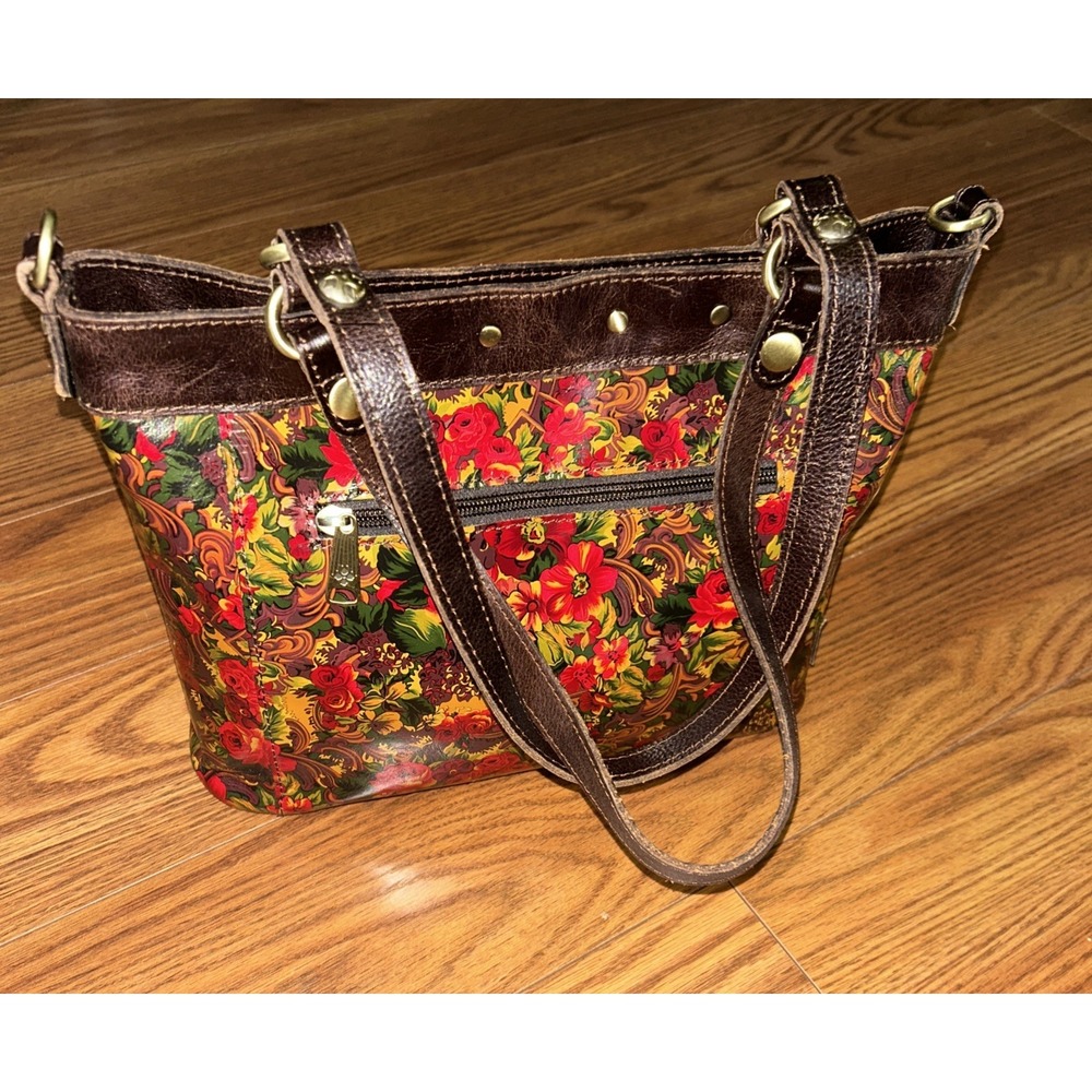 Patricia‎ Nash Golden Rustic Collection Forest 'Arden' Floral Leather Tote Bag